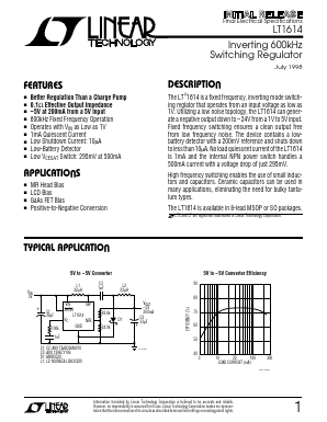 LT1614 Datasheet PDF Linear Technology