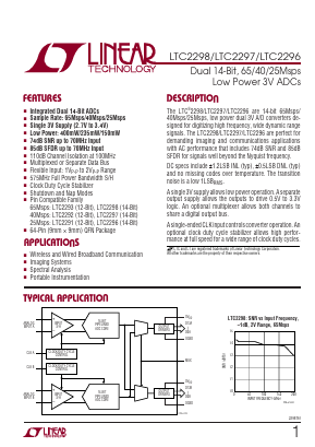 LTC2297I Datasheet PDF Linear Technology