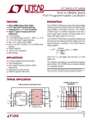 LTC6903IMS8-TRPBF Datasheet PDF Linear Technology