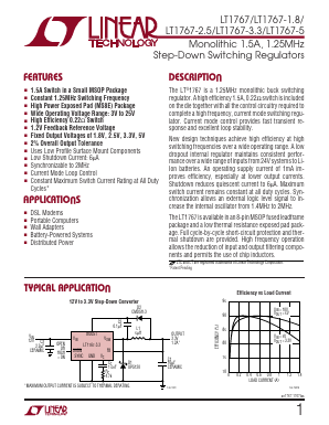 LT1767EMS8-2.5 Datasheet PDF Linear Technology