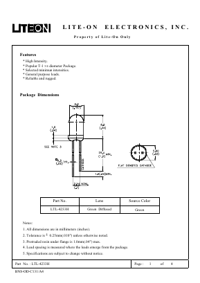 LTL-4233H Datasheet PDF LiteOn Technology