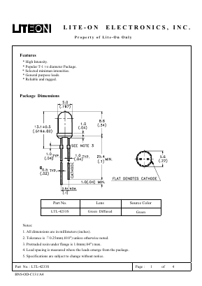 LTL-4233S Datasheet PDF LiteOn Technology