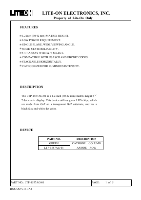 LTP-1557AG-01 Datasheet PDF LiteOn Technology