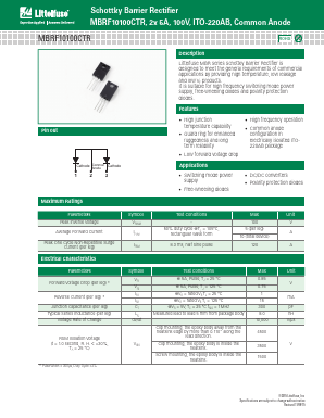 MBRF10100CTR Datasheet PDF Littelfuse, Inc