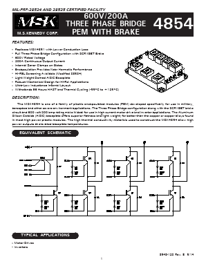 MSK4854 Datasheet PDF M.S. Kennedy