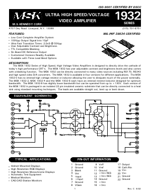 MSK1932S-4 Datasheet PDF M.S. Kennedy
