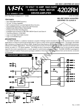 MSK4202RHS Datasheet PDF M.S. Kennedy