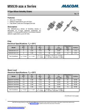 MSS39-148-H20 Datasheet PDF M/A-COM Technology Solutions, Inc.