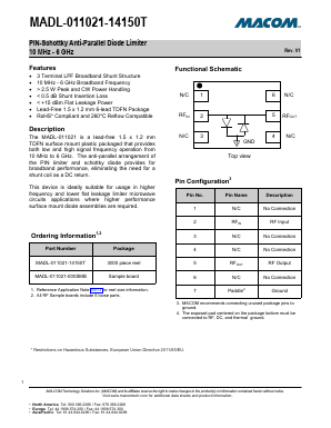 MADL-011021-14150T Datasheet PDF M/A-COM Technology Solutions, Inc.