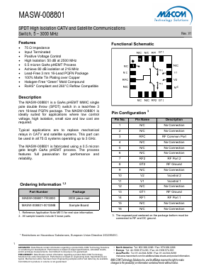 MASW-008801-001SMB Datasheet PDF M/A-COM Technology Solutions, Inc.