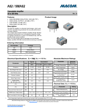 CA82 Datasheet PDF M/A-COM Technology Solutions, Inc.
