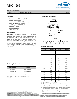 AT90-1263TR Datasheet PDF M/A-COM Technology Solutions, Inc.
