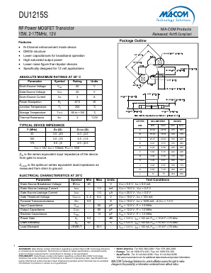 DU1215S Datasheet PDF M/A-COM Technology Solutions, Inc.