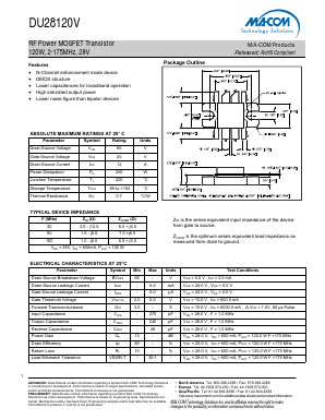 DU28120V Datasheet PDF M/A-COM Technology Solutions, Inc.