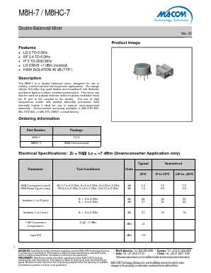 M8H-7 Datasheet PDF M/A-COM Technology Solutions, Inc.