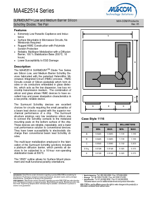 MA4E2514M-1116W Datasheet PDF M/A-COM Technology Solutions, Inc.