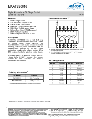 MAATSS0016TR Datasheet PDF M/A-COM Technology Solutions, Inc.