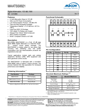 MAATSS0021 Datasheet PDF M/A-COM Technology Solutions, Inc.