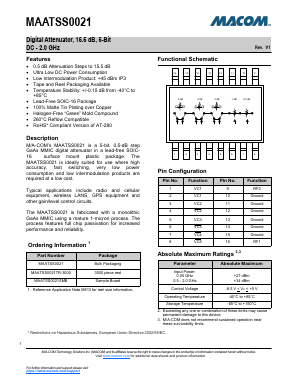 MAATSS0021 Datasheet PDF M/A-COM Technology Solutions, Inc.