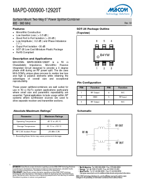 MAPD-000900-12920T Datasheet PDF M/A-COM Technology Solutions, Inc.