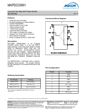 MAPDCC0001TR Datasheet PDF M/A-COM Technology Solutions, Inc.