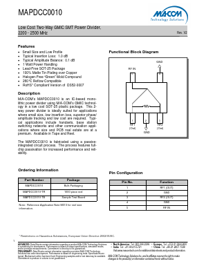 MAPDCC0010 Datasheet PDF M/A-COM Technology Solutions, Inc.