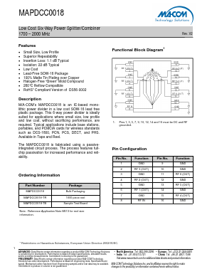 MAPDCC0018-TB Datasheet PDF M/A-COM Technology Solutions, Inc.