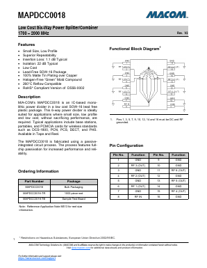 MAPDCC0018-TR Datasheet PDF M/A-COM Technology Solutions, Inc.
