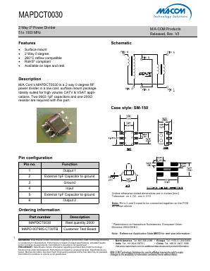 MAPDCT0030_V3 Datasheet PDF M/A-COM Technology Solutions, Inc.