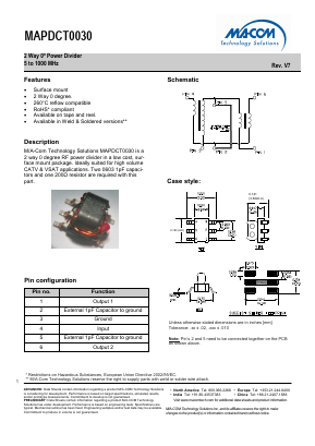 MAPDCT0030 Datasheet PDF M/A-COM Technology Solutions, Inc.