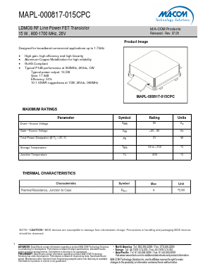 MAPL-000817-015CPC Datasheet PDF M/A-COM Technology Solutions, Inc.