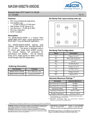 MASW-009276-000DIE Datasheet PDF M/A-COM Technology Solutions, Inc.