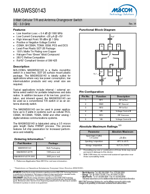 MASWSS0143 Datasheet PDF M/A-COM Technology Solutions, Inc.