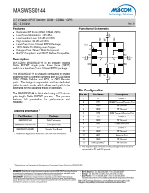 MASWSS0144 Datasheet PDF M/A-COM Technology Solutions, Inc.