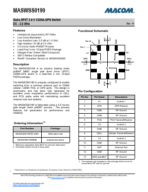 MASWSS0199 Datasheet PDF M/A-COM Technology Solutions, Inc.