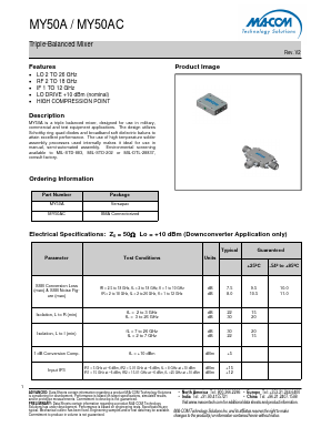 MY50AC Datasheet PDF M/A-COM Technology Solutions, Inc.