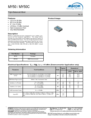 MY50C Datasheet PDF M/A-COM Technology Solutions, Inc.