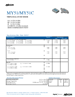 MY51C Datasheet PDF M/A-COM Technology Solutions, Inc.