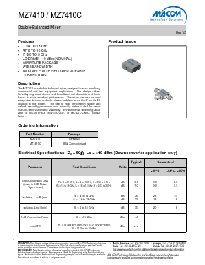 MZ7410C Datasheet PDF M/A-COM Technology Solutions, Inc.