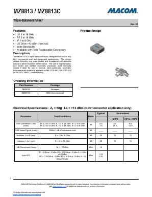 MZ8813 Datasheet PDF M/A-COM Technology Solutions, Inc.