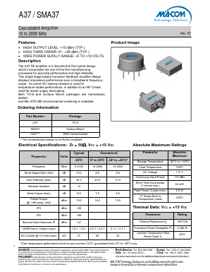 A37 Datasheet PDF M/A-COM Technology Solutions, Inc.