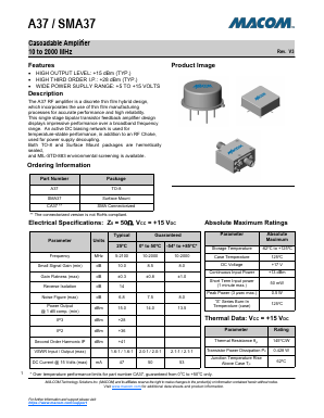 A37 Datasheet PDF M/A-COM Technology Solutions, Inc.