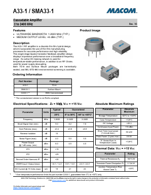 CA33-1 Datasheet PDF M/A-COM Technology Solutions, Inc.