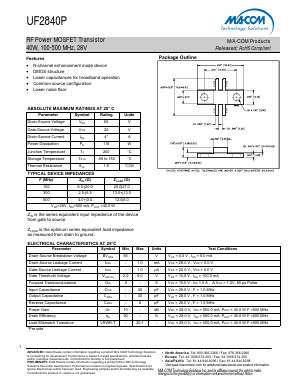 UF2840P Datasheet PDF M/A-COM Technology Solutions, Inc.