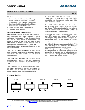 MA4P277ST-287T Datasheet PDF M/A-COM Technology Solutions, Inc.