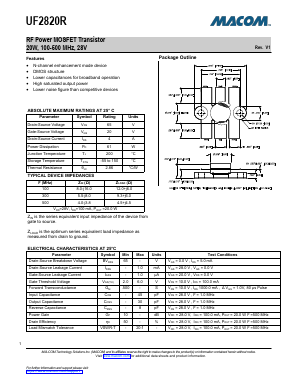 UF2820R Datasheet PDF M/A-COM Technology Solutions, Inc.