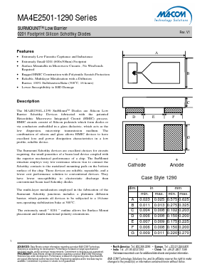 MA4E2501 Datasheet PDF M/A-COM Technology Solutions, Inc.