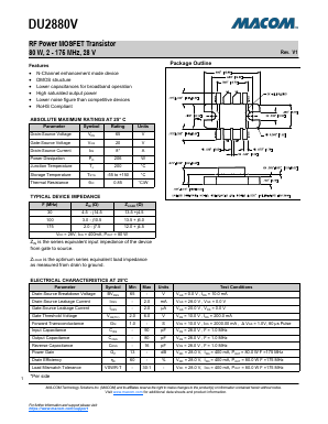 DU2880V Datasheet PDF M/A-COM Technology Solutions, Inc.