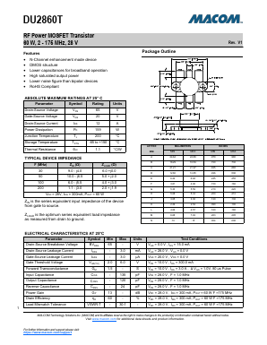 DU2860T Datasheet PDF M/A-COM Technology Solutions, Inc.