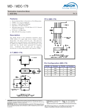 MD-179PIN Datasheet PDF M/A-COM Technology Solutions, Inc.